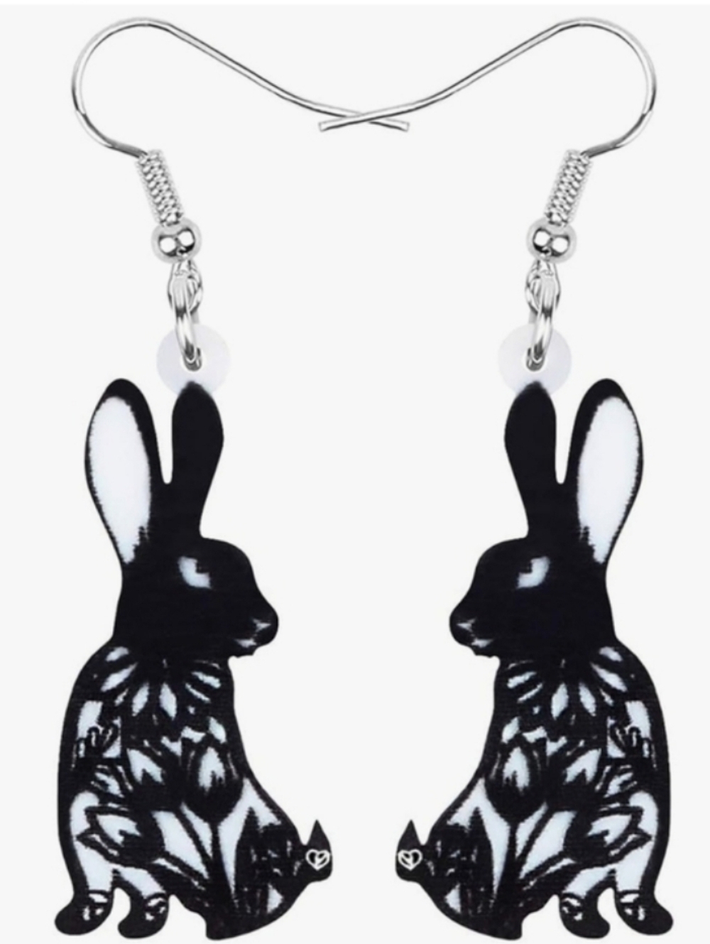 Black & White Rabbit Dangle Earrings - Women Jewelry